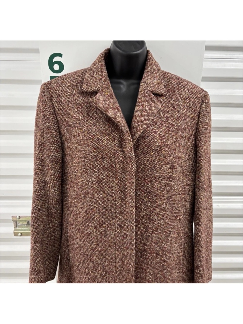 Cinzia Rocca Multitone Brown Tweed Pea Coat